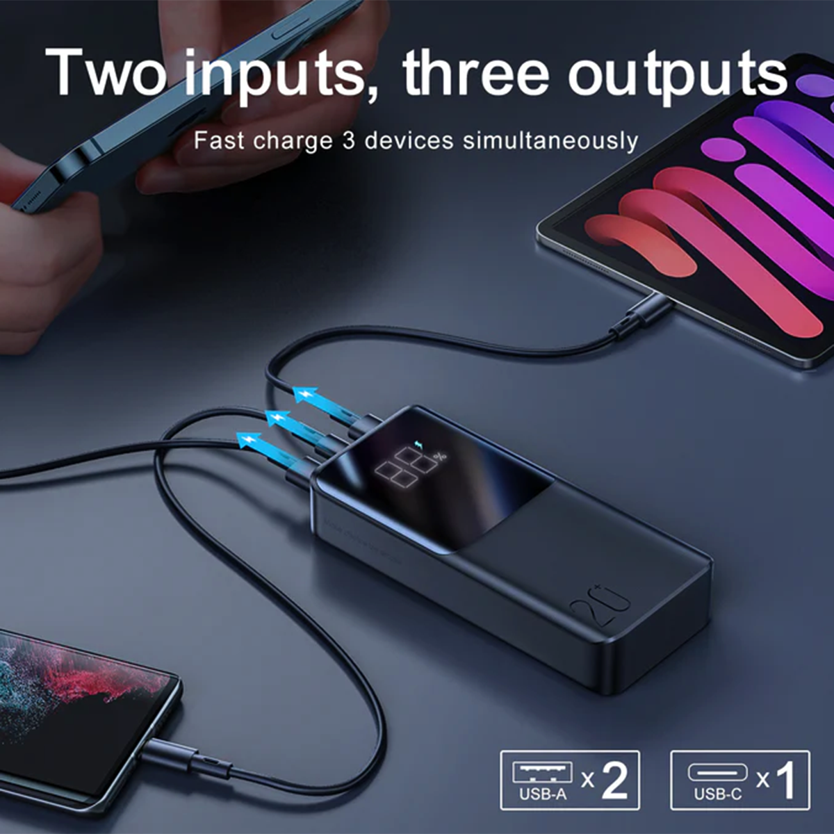 Picture of Joyroom JR-QP192 20000mAh Super Fast Charging 22.5W Power Bank-Black