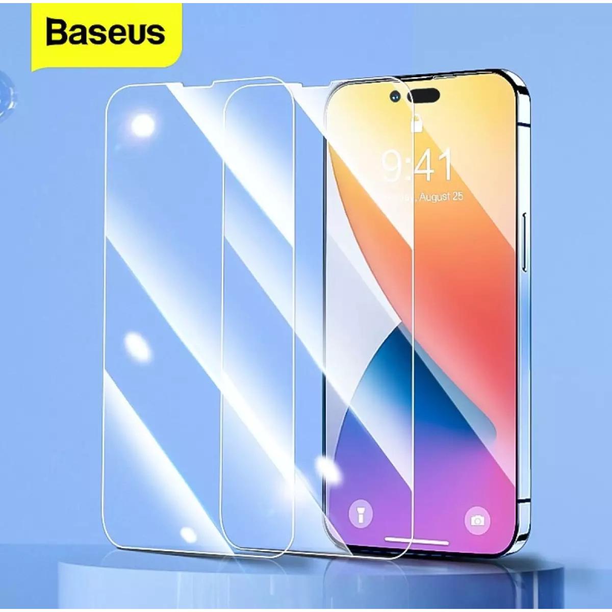 Picture of Ip 14 সিরিজ 0.3mm টেম্পার্ড গ্লাস সম্পূর্ণ কভার ফিল্ম প্রতিরক্ষামূলক গ্লাসের জন্য baseus 2pcs স্ক্রিন প্রোটেক্টর - ips