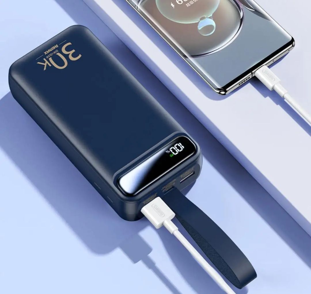 Picture of REMAX RPP-522 20W+22.5W PD+QC Powerbank 30000 mah Portable Smart Multi-compatible Fast Charging Power Bank 30000mah-BLUE