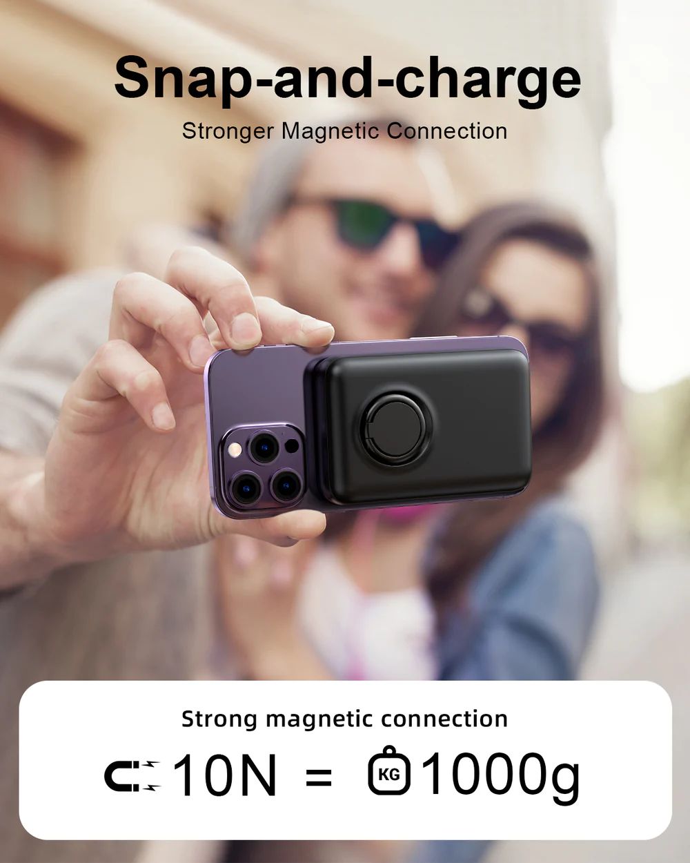 Picture of Joyroom JR-W050 20W Magnetic Wireless Power Bank with Ring Holder 10000mAh