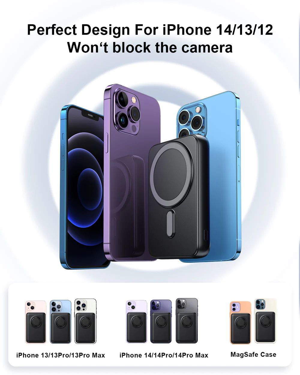 Picture of Joyroom JR-W050 20W Magnetic Wireless Power Bank with Ring Holder 10000mAh