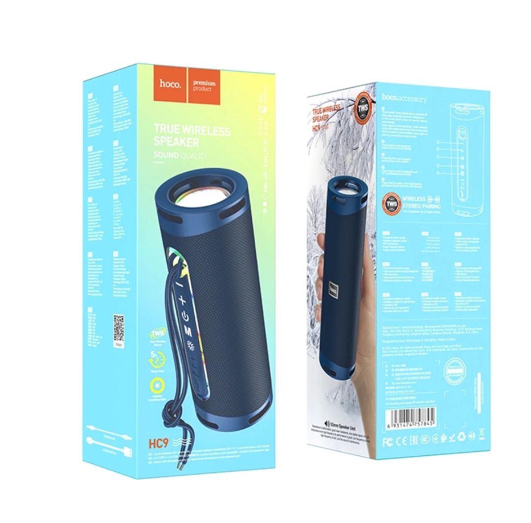 Picture of HOCO HC9 Wireless Speaker Dazzling Pulse Sports Portable Bluetooth Loudspeaker with Colorful Ambient Light