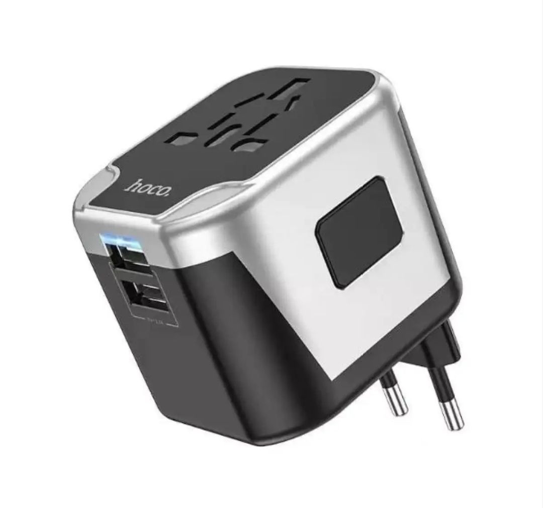 Picture of HOCO AC5 2USB + 1 Socket Universal Charger Adapter