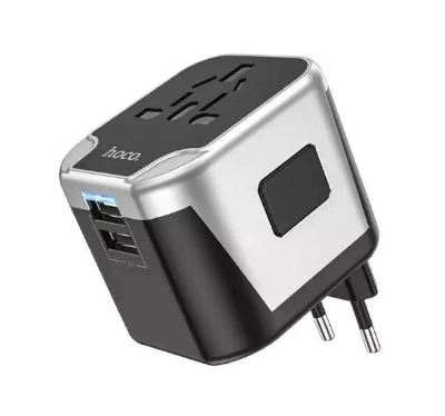 Picture of HOCO AC5 2USB + 1 Socket Universal Charger Adapter