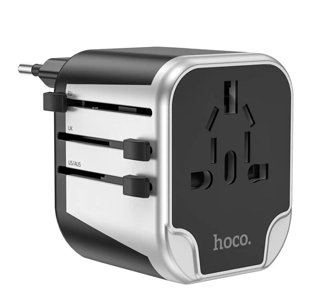 Picture of HOCO AC5 2USB + 1 Socket Universal Charger Adapter