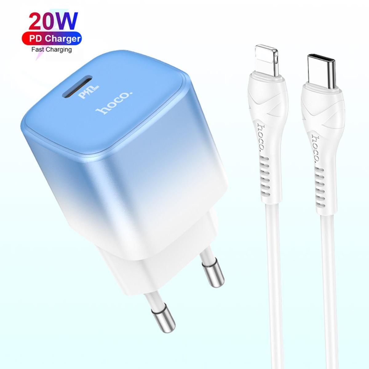 Picture of Hoco C101A PD 20W Fast Charger Adapter With Type C To Lightning Cable