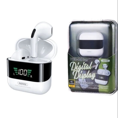 Picture of Remax TWS-10 Plus Dynamic Mini HIFI Metal Bluetooth Headphones Digital Display In Ear St...