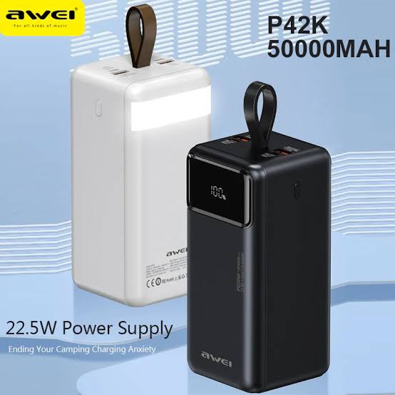 Picture of Awei P133K 10000mAh Fast-Fill Power Bank with 4 Self-Contained Cables