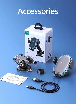 Picture of Joyroom JR-ZS299 Dual-Coil Wireless Car Charger Holder with LED