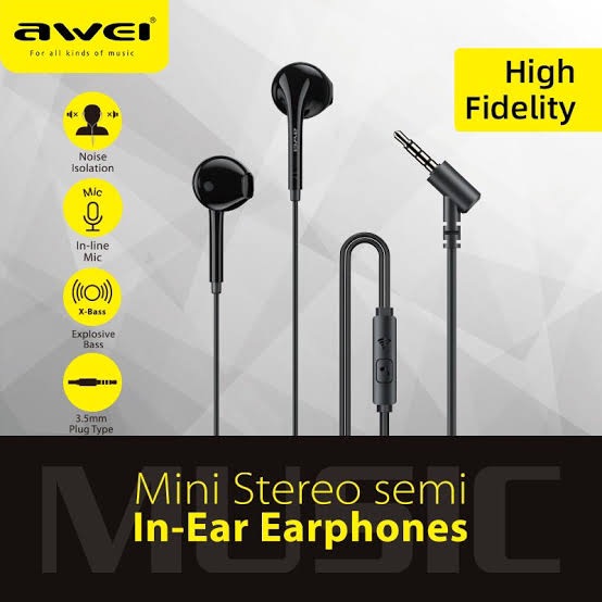 Picture of Awei PC-7 Wired Earphones 3.5mm Jack Earbuds Stereo Bass Sound Earphone Headset With Microphone