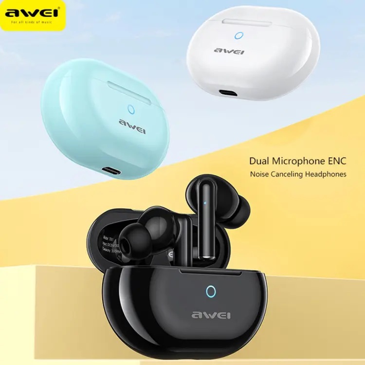 Picture of Awei T61 Wireless Bluetooth 5.3 Earphones Sport Noise Reduction ENC Headphones