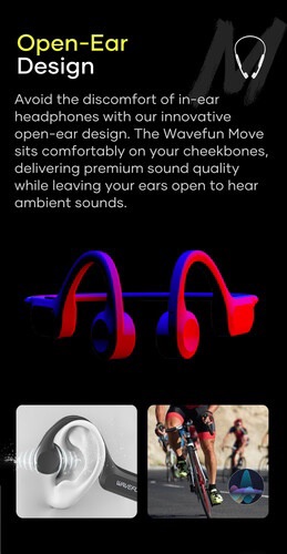 Picture of Wavefun Move Bluetooth Earphone Wireless Bone Conduction Headphones Earbuds