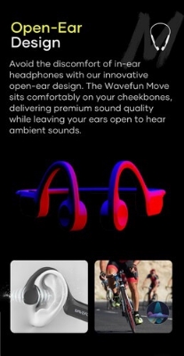 Picture of Wavefun Move Bluetooth Earphone Wireless Bone Conduction Headphones Earbuds