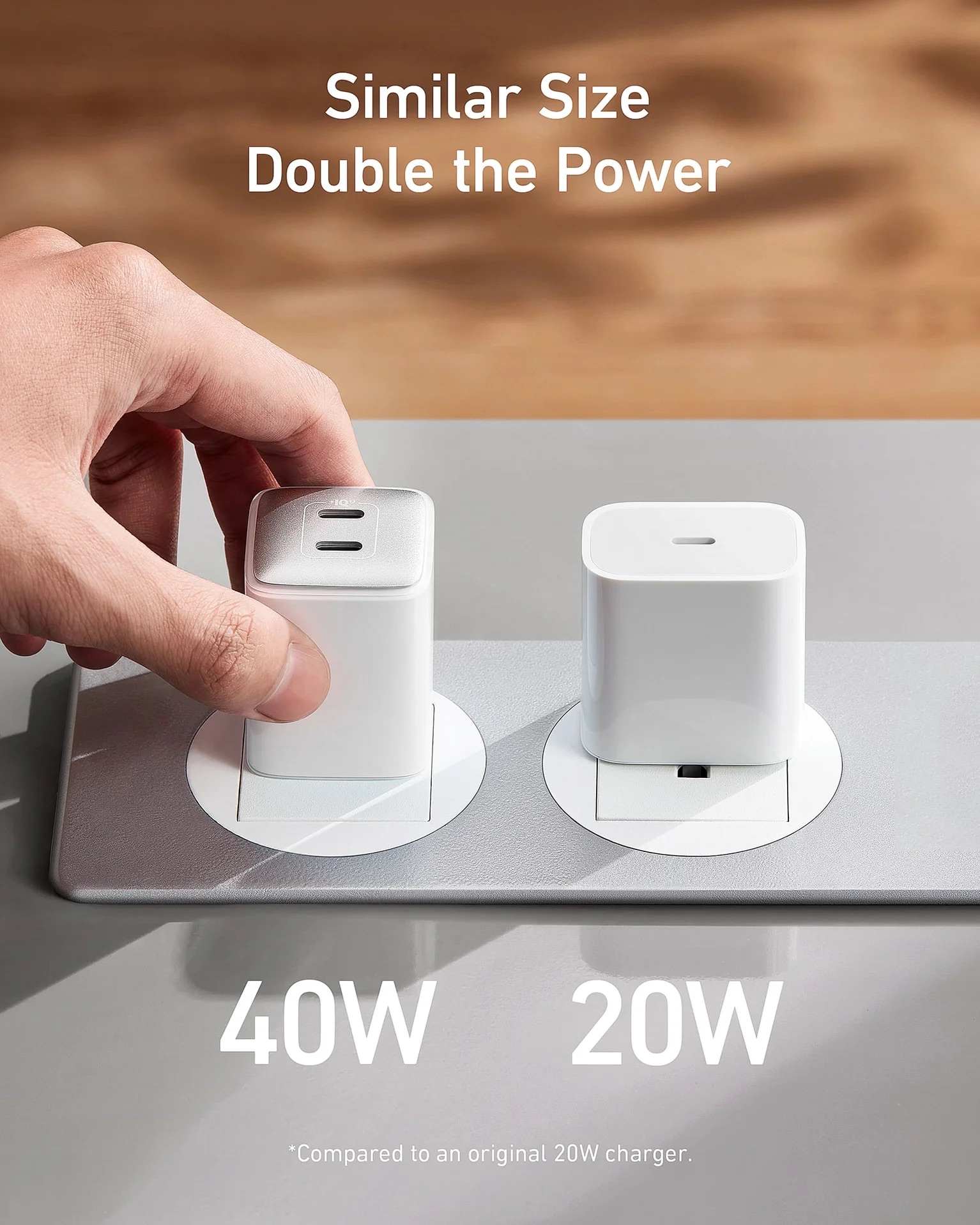 Picture of Anker 521 Charger Nano Pro 40W PIQ 3.0 Dual Port Compact Fast USB C Charger fo...