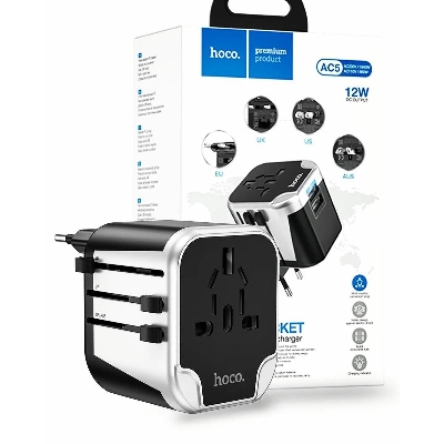 Picture of Hoco AC5 2USB+1Socket Universal Conversion Charger