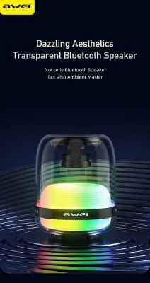 Picture of Awei Y386 Bluetooth Mini Speaker Colorful LED Subwoofer HiFi Sound Box Portable MP3 Music Sound Column For PC Smartphone