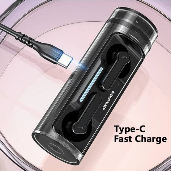 Picture of Awei T77 TWS Wireless Earphone Double Mic ENC Bluetooth 5.3 with Rotating Charging Case Noise Cancelling Earbuds