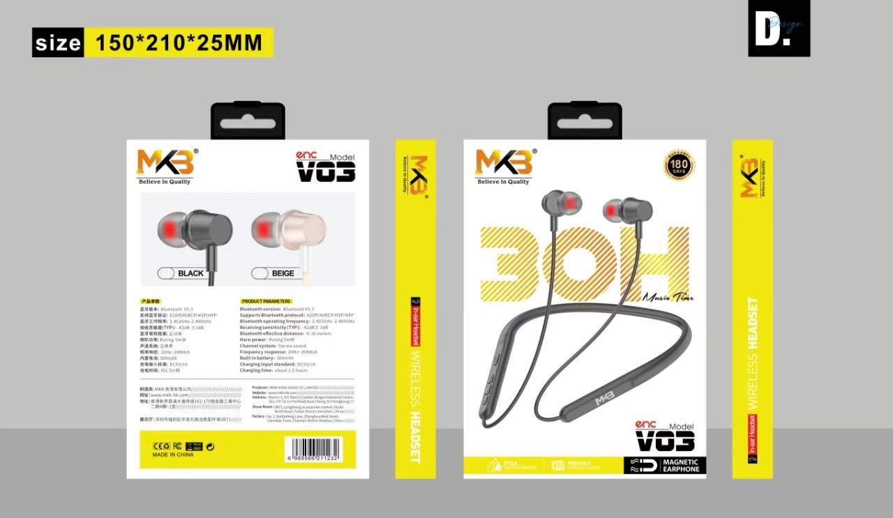 Picture of MKB V03 Magnetic Waterproof ENC Wireless Neckband