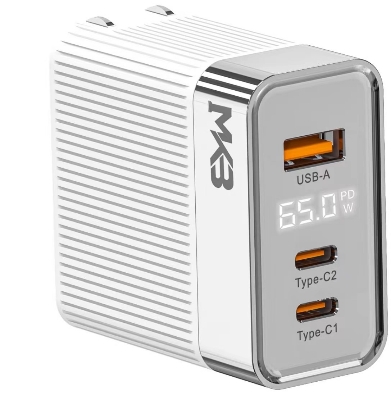 Picture of MKB 65W GaN Quick Charger 1 USB-A+2 Type-c