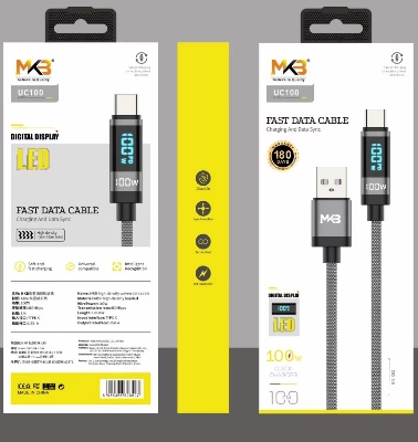 Picture of MKB UC100 Braided 100W PD3.1 Data And Charging Cable