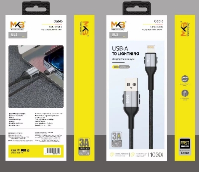 Picture of MKB UL3 USB -LIGHTNING /3A FAST Cafule cable/ metal  1米/1M