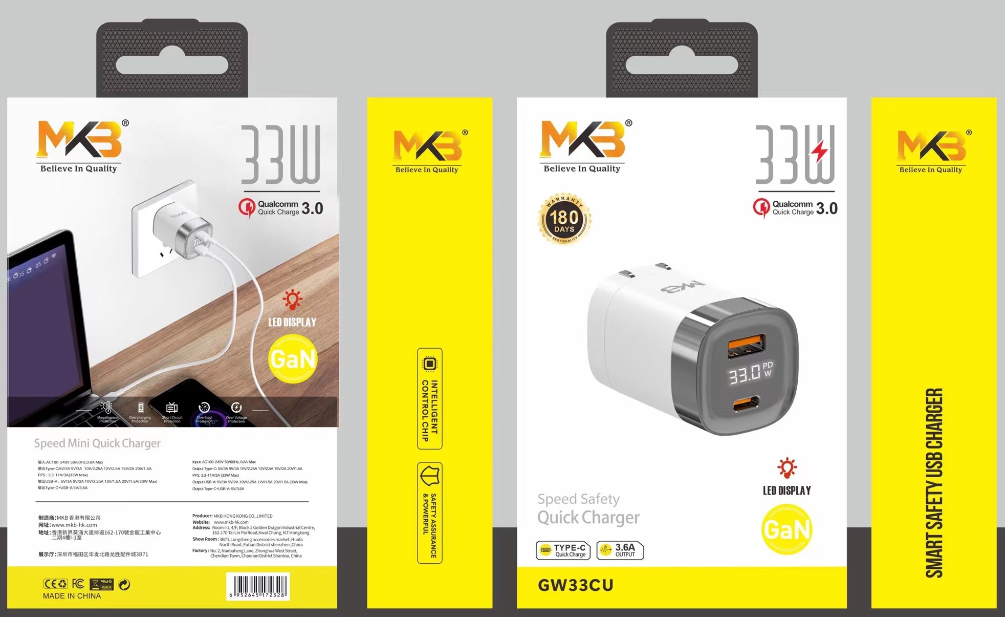 Picture of MKB GW33CU 33W LED DISPLAY Quick Charger Adapter