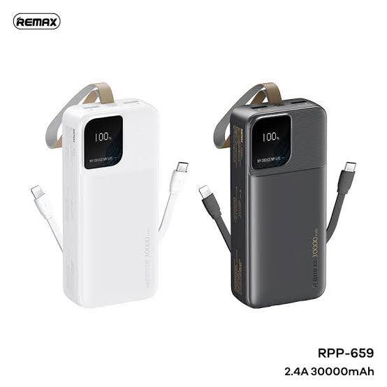 Picture of Remax RPP-659 Rellaen Series 30000mAh Powerbank WithBuilt-In Cable & Digital Display 2.4A