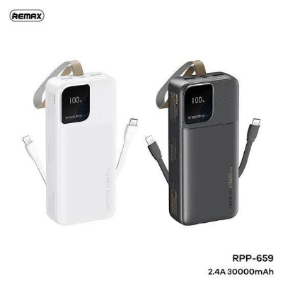 Picture of Remax RPP-659 Rellaen Series 30000mAh Powerbank WithBuilt-In Cable & Digital Display 2.4A