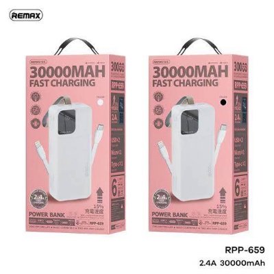 Picture of Remax RPP-659 Rellaen Series 30000mAh Powerbank WithBuilt-In Cable & Digital Display 2.4A