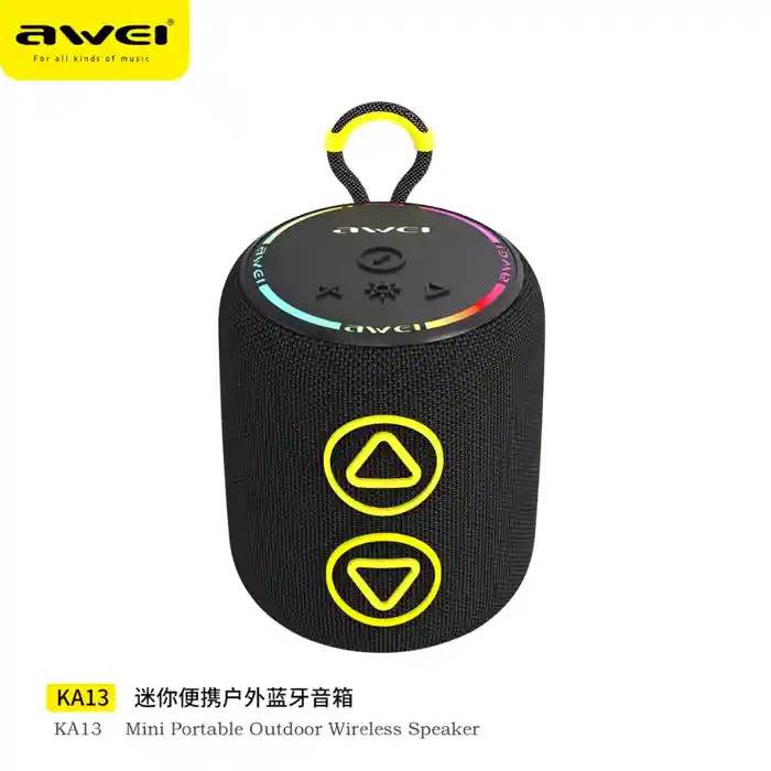 Picture of AWEI KA13 Mini Portable Outdoor Wireless Dynamic RGB Bluetooth Speaker