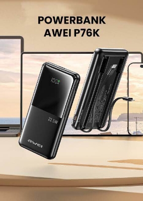 Picture of AWEI P76K powerbank 10000mAh 22.5W Digital Display black