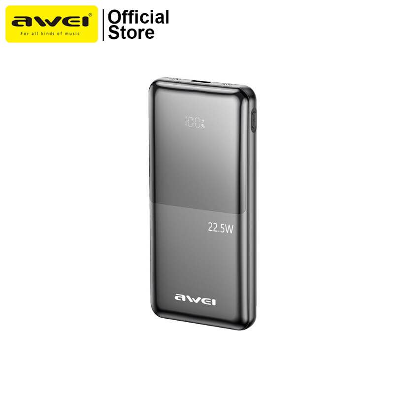 Picture of AWEI P76K powerbank 10000mAh 22.5W Digital Display black