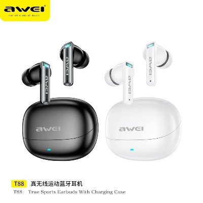 Picture of Awei T88 True Wireless Bluetooth Earphone 10mm Moving Coil Super Bass Spatial Sound Effects Earbuds 30 Hours Of Playback Time Ergonomic Design Gaming Headset