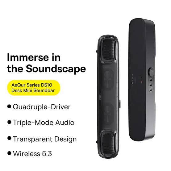 Picture of Baseus AeQur DS10 Mini Soundbar Desktop Bluetooth Speaker with RGB Light