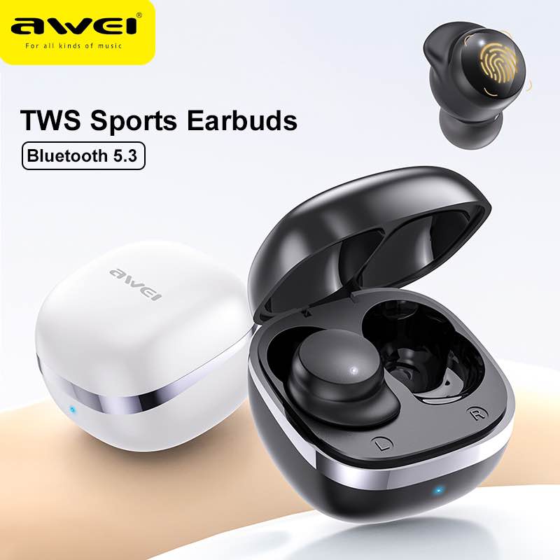 Picture of Awei T78 Bluetooth 5.3 Earphones Wireless 3D Stereo TWS Headphones with Microphones Game In-ear Headset Hifi HD Call Earbuds