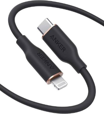 Picture of Anker PowerLine Soft USB-C to Lightning Cable 3ft – Black
