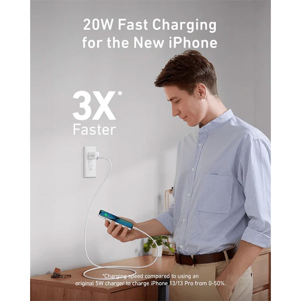 Picture of Anker 20W Fast Charger with type C to lightning cable