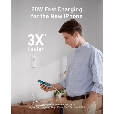 Picture of Anker 20W Fast Charger with type C to lightning cable