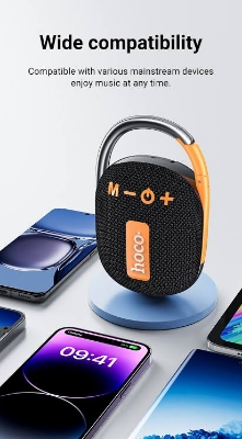 Picture of HOCO HC17 Bluetooth 5.3 AUX, USB, SD Card & FM Radio Supported Speaker - Black