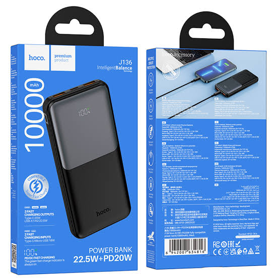 Picture of HOCO J136 22.5W 10000mAh Fast Charge Power Bank