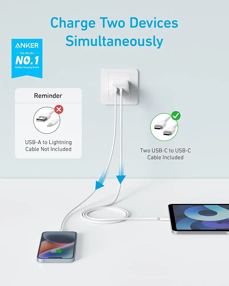 Picture of Anker 20W PD Dual Port Wall Charger (A2348)