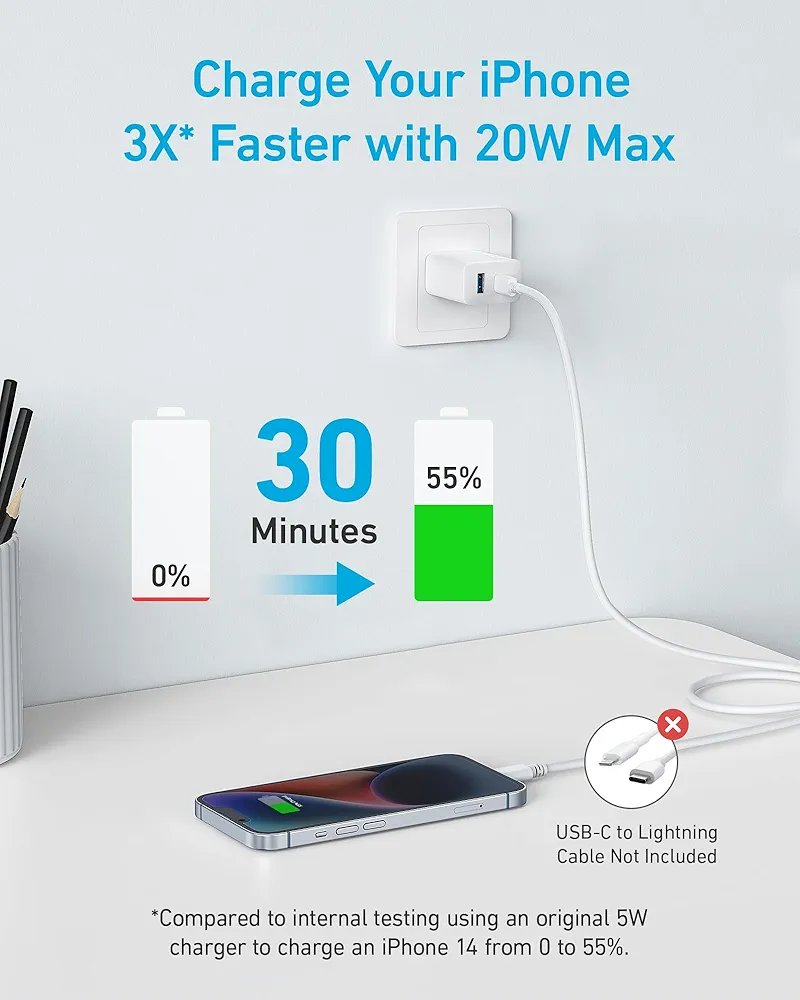 Picture of Anker 20W PD Dual Port Wall Charger (A2348)