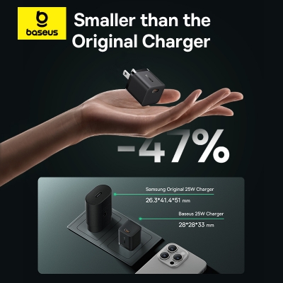 Picture of Baseus 25w GaN5 Fast Charger mini 1C With USB-C to USB-C Cable