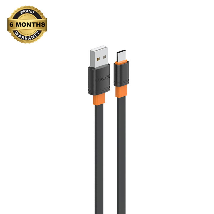 Picture of Celebrat CB-33 PVC silicone Fast charging Data Transmisson Cable For Type-C 3A- Black