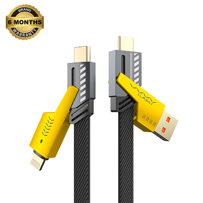 Picture of Vyvylabs Elite Series 4 in 1 Fast Charging Cable USB to C+L/Type-C to C+L 65W 1.2M Black