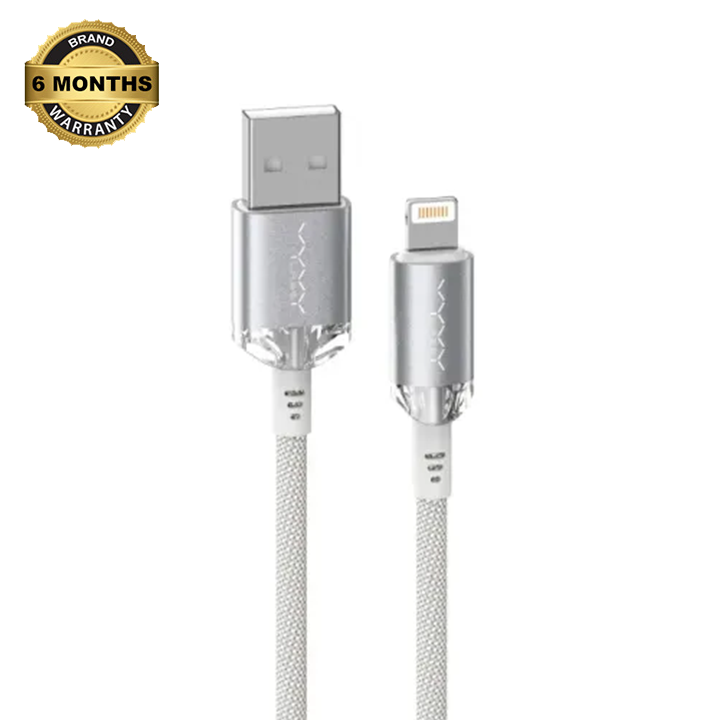 Picture of Vyvylabs Crystal Series Fast Charging Data Cable USB to iP 2.4A 1M White