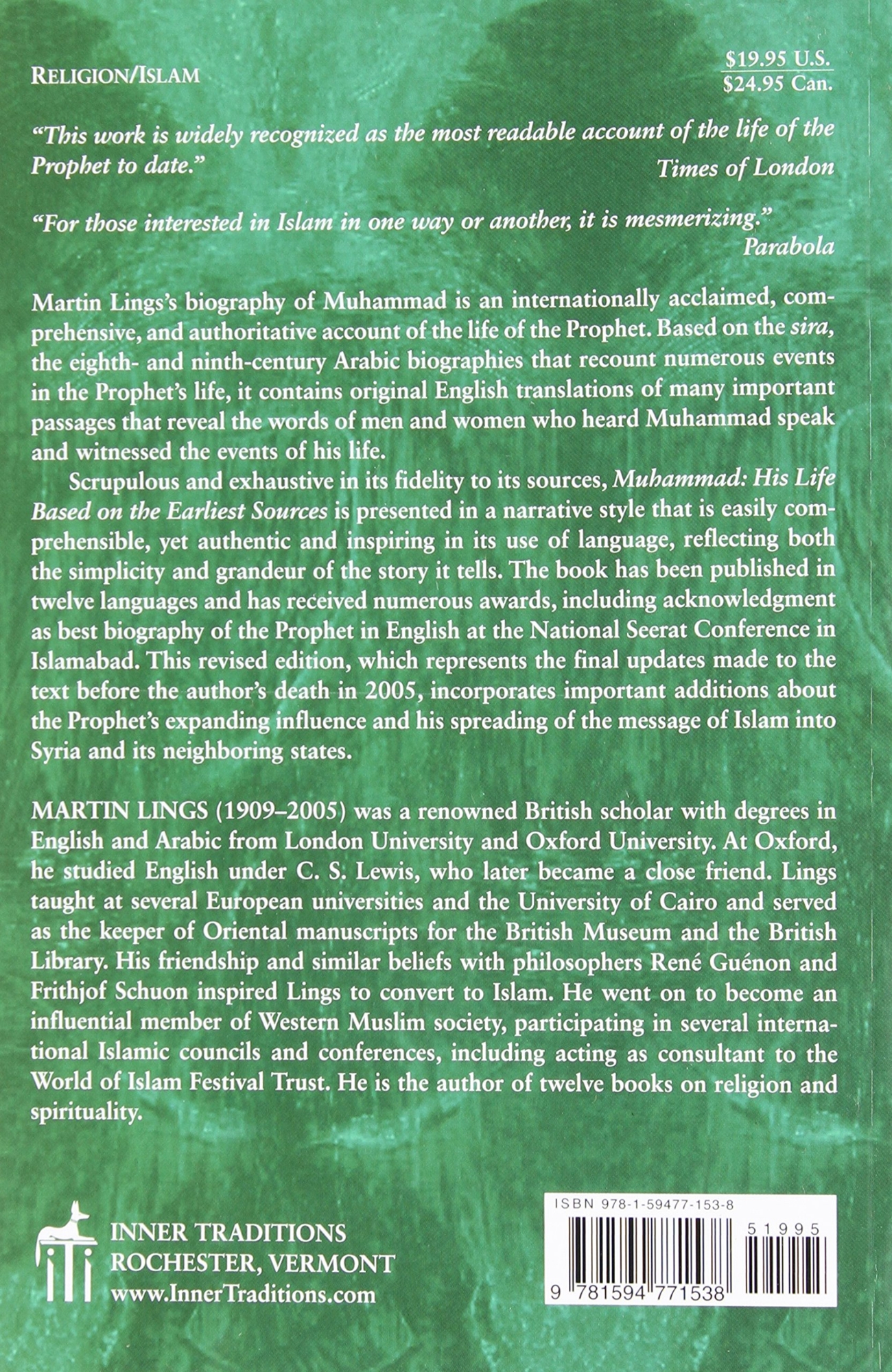 Picture of Muhammad: His Life Based on the Earliest Sources by Martin Lings (Premium/Paperback)