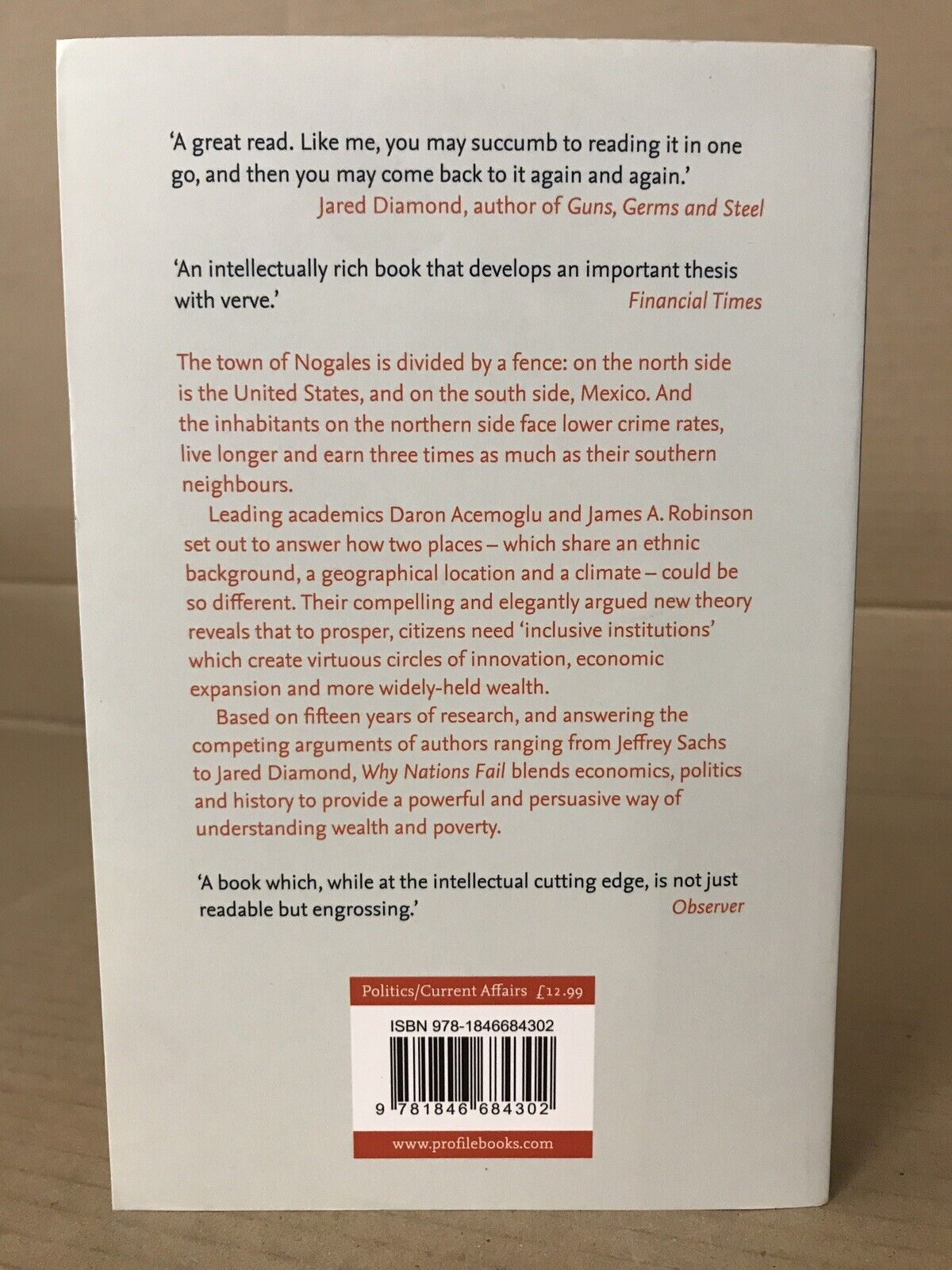 Picture of Why Nations Fail: The Origins of Power, Prosperity, and Poverty Paperback