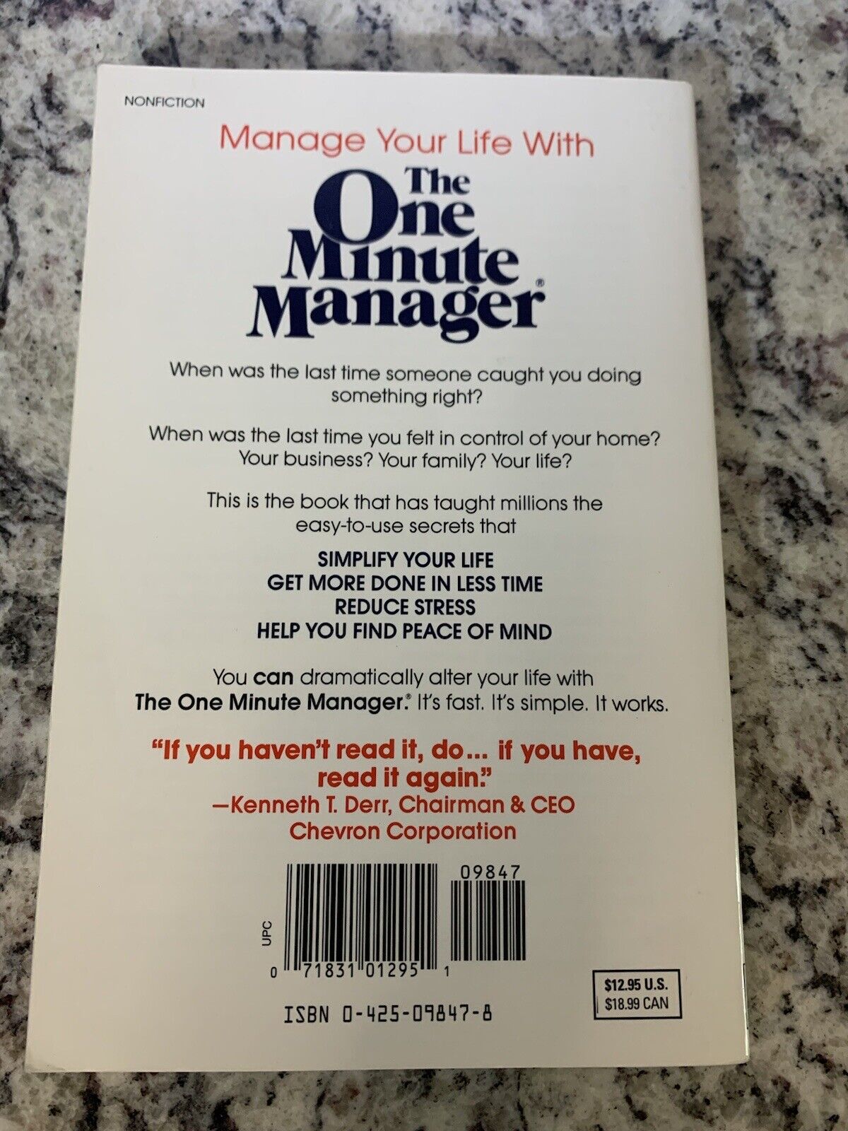 Picture of The One Minute Manager Book by Ken Blanchard and Spencer Johnson
