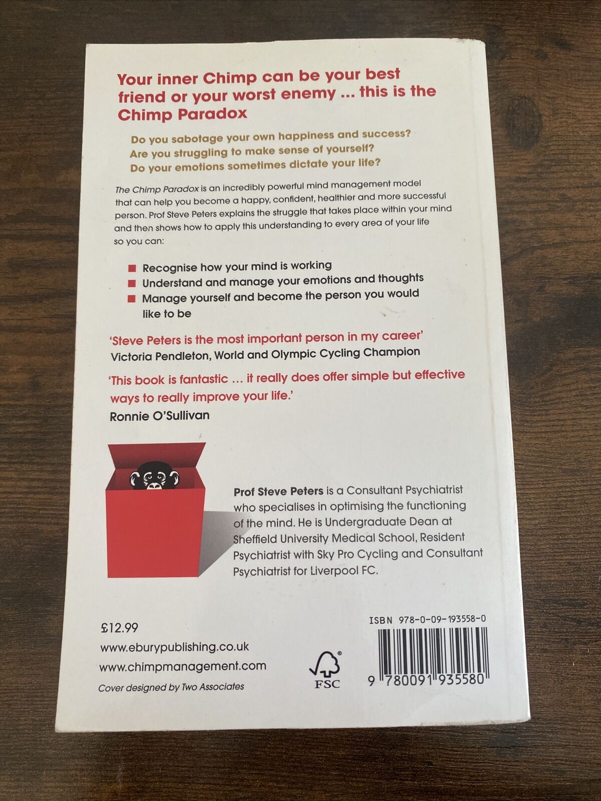 Picture of The Chimp Paradox: The Mind Management Programme to Help You Achieve Success Book by Steve Peters